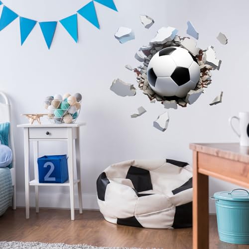 Vinilo decorativo 3D de fútbol impermeable para pared miniatura 4