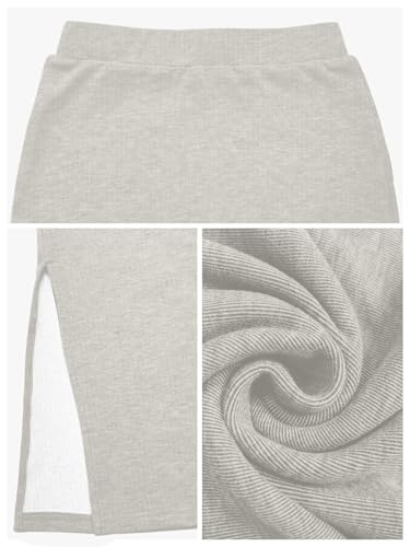 Women's Maxi Skirt Fall Elastic High Waisted Side Slit Casual Stretchy Skirts2