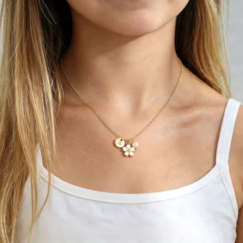 Image of Initial A-Z Letter Necklace for Flower Girl,14K Personalized Proposal Gifts for Flower Girl On Wedding Bridal Shower Party