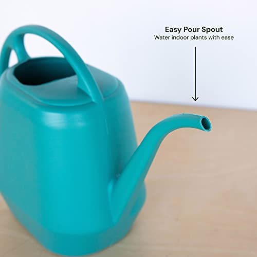 Image of Bloem Aqua Rite Watering Can: 56 Oz - Bermuda Teal - Large Capacity, Extra Long Spout, Durable Plastic, One Piece Construction, for Indoor & Outdoor Use, Gardening