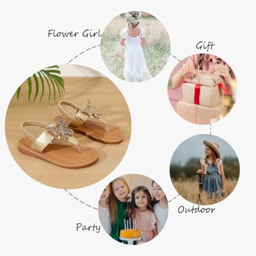 Image of Toddler Girls Sandals Summer Flats Dress Shoes for Baby Little Kids Girl