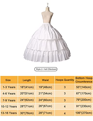 Beautelicate Girls Petticoat 100% Cotton Crinoline Underskirt For Kids Flower Dress Slips #TOP3