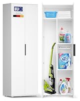 MANUMA Besenschrank 60 cm breit Flurschrank Vorratsschrank - Aufbewahrungsschrank 5 Fächer - Mehrzweckschrank Haushaltsschrank