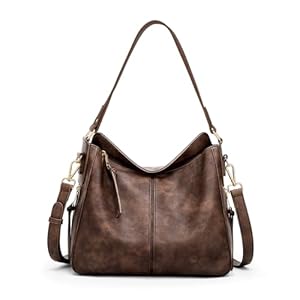 Damen Kunstleder Bucketbag Handtasche mit Metall Details,Umhängetasche Schultertasche für Frauen