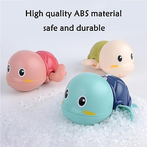 Miniatura 6 de Elotugool Paquete de 3 divertidos juguetes de baño para bebés de tortugas de natación para niños pequeños, juguetes de cuerda para mesa de agua para
