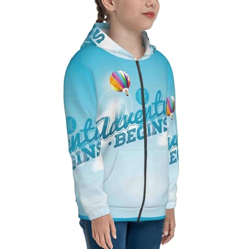 The Travel Adventure Begins Kids Pullover Hoodies Boys Zip Up Sweatshirts Girls Athletic Clothes with Pocket4