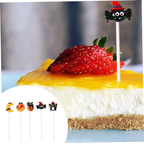 ABOOFAN 10 Peças Cartão De Resina De Halloween Bolo De Frutas Decoração De Halloween Decoração De Ab