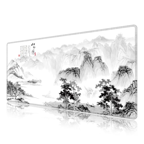 LL-COEUR Tapis de Souris Imprimé de Grande Taille 100x50x0,3cm, Multifonctionnel Tapis Bureau avec Surface Lisse pour Jeux (1000x500x3mm, Paysage 2)