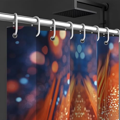 Rideau de douche imperméable lavable 180x200 pour baignoire avec crochets - 6