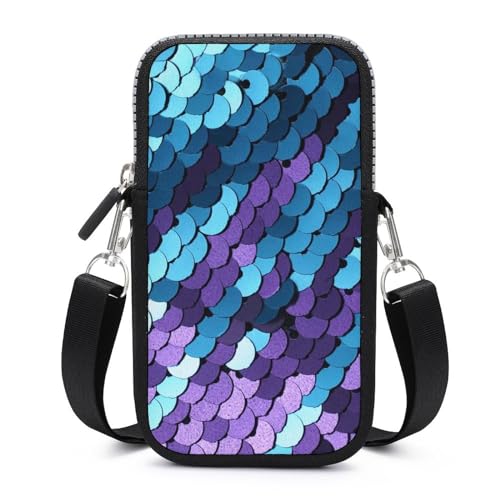 Portefeuille téléphone portable paillettes violettes fini les poches encombrées