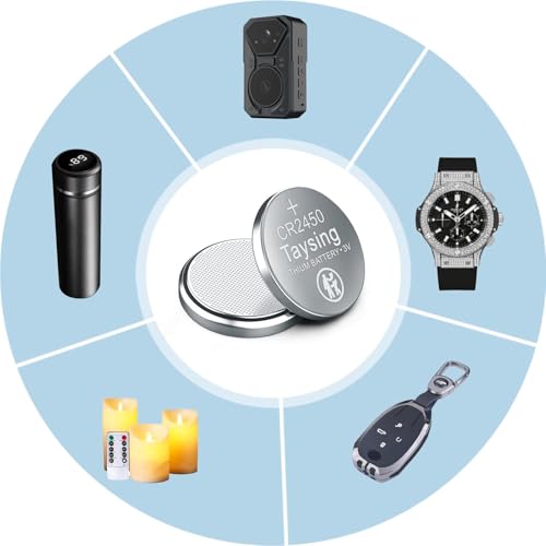 Taysing 50 Pack 3V High Capacity Lithium Button Coin Cell Batteries CR2450 ECR2450 Used in Most Electronic Devices2