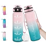 Motswedi Borraccia, 1500ML Senza BPA, Borraccia Palestra, Design della Serratura a Prova di Perdite, Bottiglia Motivazionale, Con Marca Temporale, Bottiglia per Ufficio, Stadio, Palestra - Rosa&ciano