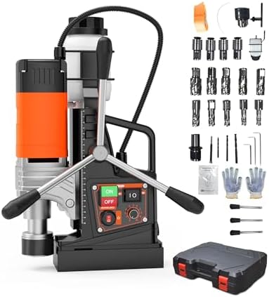 Portable Magnetic Drill Press, 1750W, 2" Diameter, 2922Lbf Power, 810 RPM Electric Metal Drilling Machine for Industrial & Home Improvement Projects