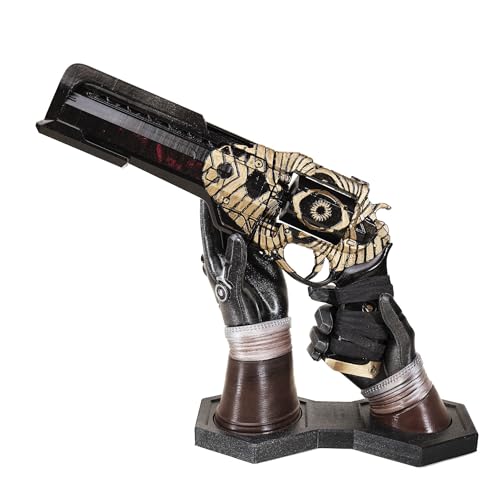 Ace of Spades – All In Ornament (Golden Edition) – Handmade D2 Prop Replica – Static Trigger, Collector Display Hand Cannon (Ace of Spades + Cayde-6 Hand Stand)