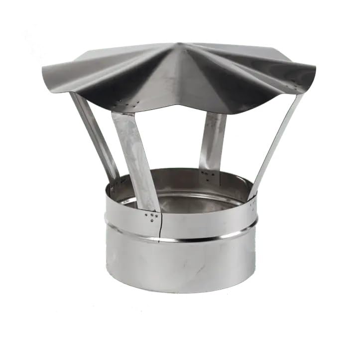 Stainless Steel Chimney Cowl - Rain Cover Protector Stove Cap Top Burner Pipe Pot. (110mm / 4.33")
