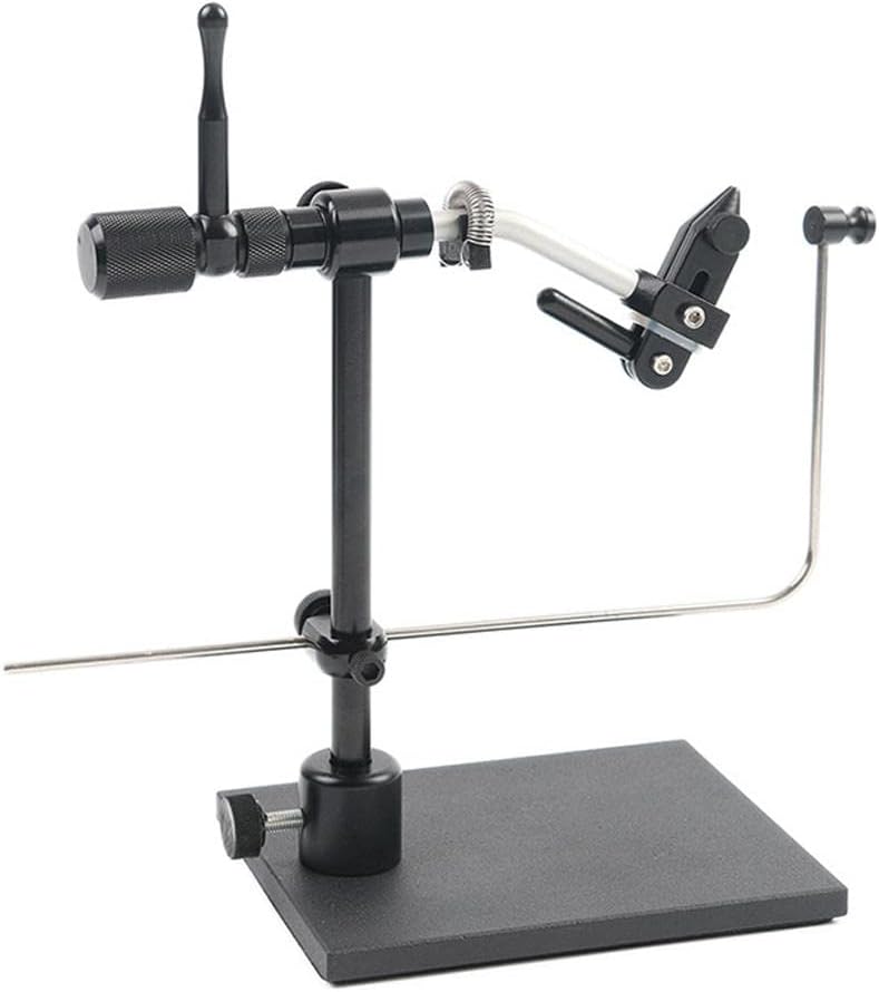 Premium Fly Tying Vise Vice Fishing Tool Kit with Fully Adjustable Cradle and Hard Jaws for Professional Tiers|Compact Saltwater Rotating Vise System in Black and Silver| for