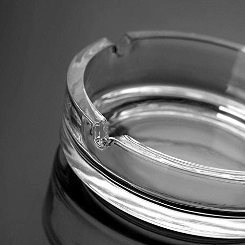 Image of NeWine Italian Premium Glass Ashtray | Tabletop Ash Tray for Indoor & Outdoor Use | Home Decor Ashtray | Hard Glass | BPA Free (Classic Round)