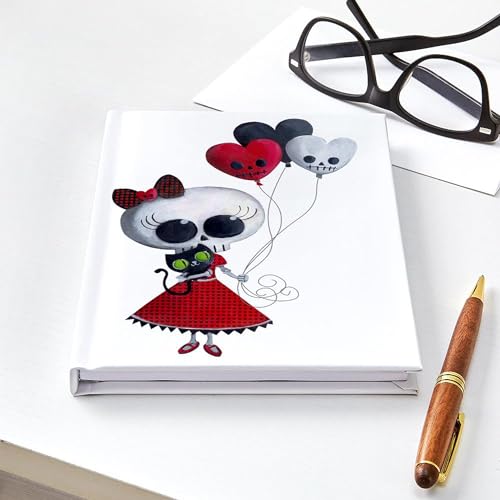Cuaderno Diario Personal Tapa Dura Esqueleto Blanco miniatura 4