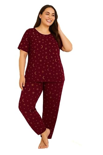 Image of UC Ex Evans Plus Size Clothing for Women, Ladies Pyjamas Pjs Set Nightwear Blue