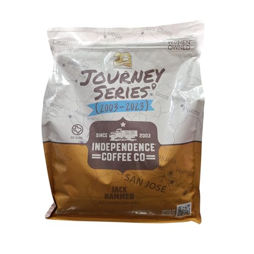Independence Coffee Co. JackHammer Bold and Earthy, Dark Roast Whole Bean Coffee, 5 Pound Bag (Packaging May Vary)