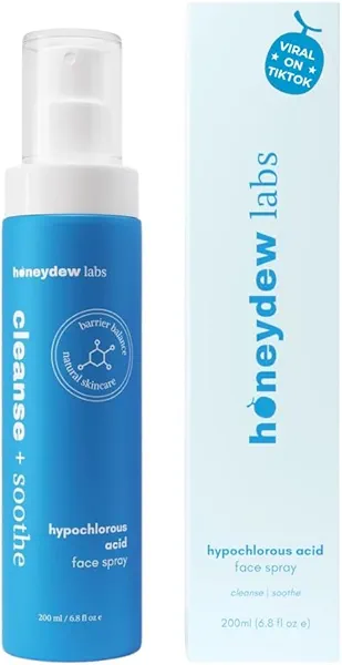 Honeydew Labs Hypochlorous Acid Spray – HOCl Face & Skin Mist for Acne, Eczema & Irritation – Multi-Purpose Skin Repair – Eyelid Cleanser, Post-Workout, Post-Procedure, Scalp & Sensitive Skin – 6.8 oz