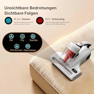 JIGOO Aspirapolvere per materassi J200, 500 W, 13 KPa, UV-C con tecnologia ad alto riscaldamento, anallergico (con cavo, 120 V)