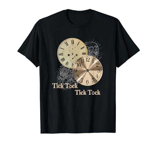 Grandfather Alarm Clock Time Tick Tock Clock T-Shirt T�V���c