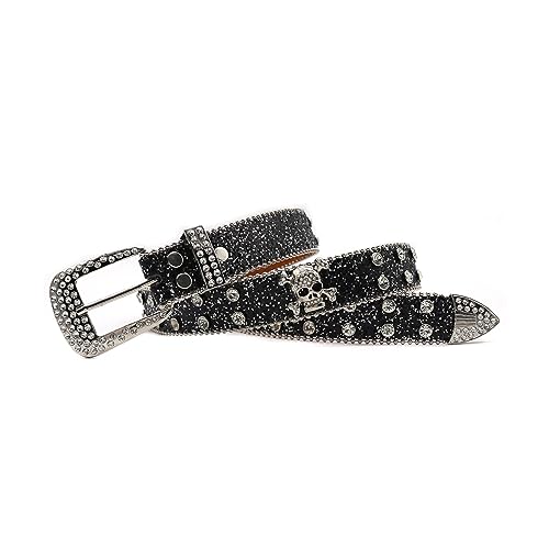 Ceinture tête de mort avec strass ajustement parfait jean et robe - 4