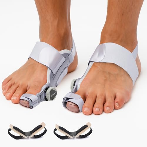 Image of AGEasy Antara Bunion Corrector Orthopedic Toe Straightener with Adjustable Rotating Knob, Universal Fit for both Left and Right Feet (One Size - Pack of 2)