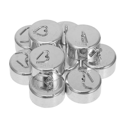 PRETYZOOM 10pcs Metal Calibration Mass Weights Set 50g Each Lab Industrial Scale Calibration Weight Hanger for Experiment