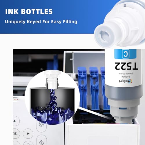 Xcinkjet-522-Ink-Refill-Bottles-for-Ecotank-ET-2800-ET-2720-ET-2803-ET-4800-ET-2760-ET-2800-ET-4700-T522-Eco-Tank-Printer-2BK-C-M-Y