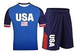 PECHAR Fan Soccer Jersey for Men 2026 World Cup Soccer Jersey Flag 2 Piece Jersey Set Argentina, Mexico, USA