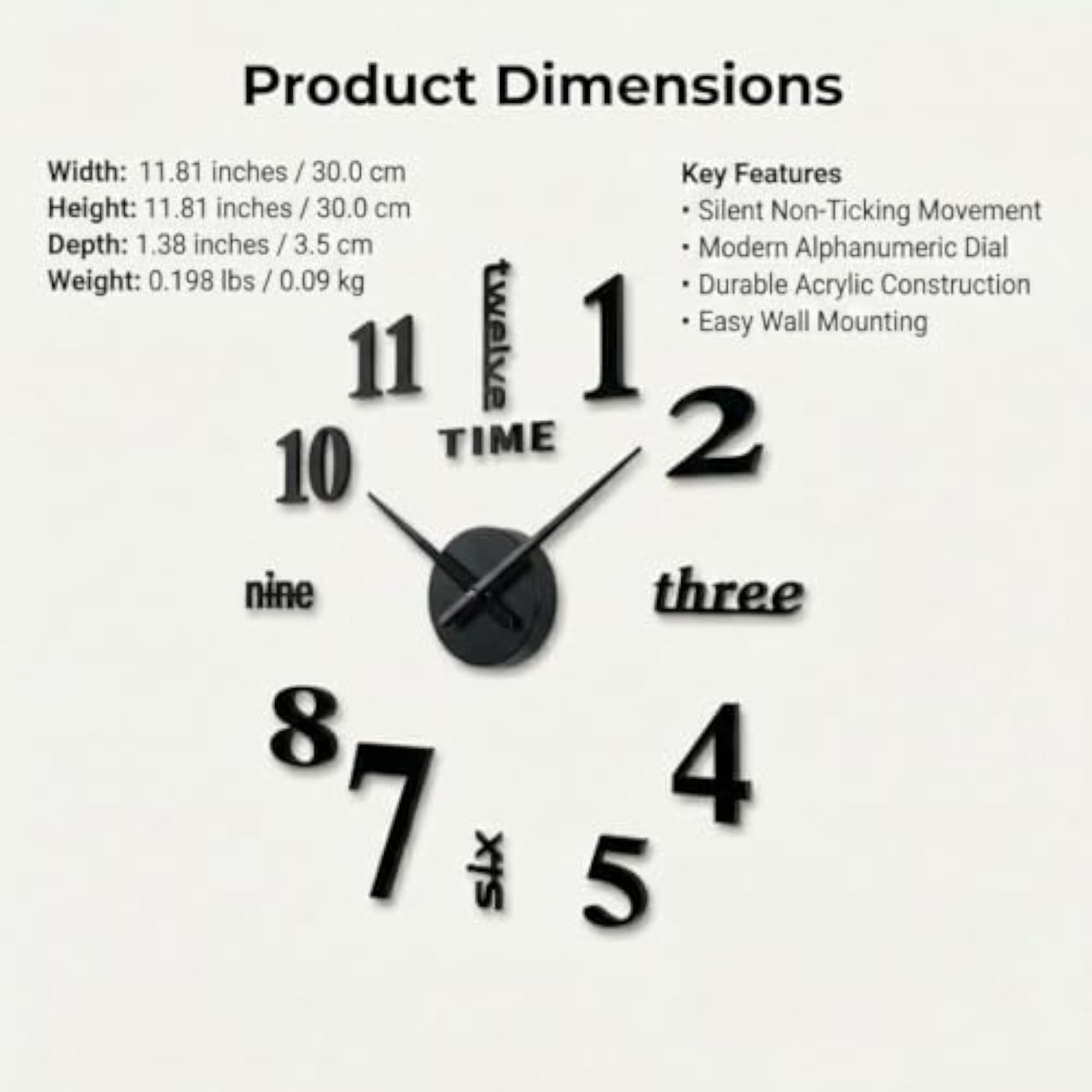 Luminous Silent Non Ticking Wall Clock