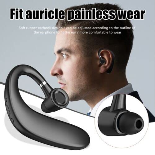 Image of 180 Rotating Single Bluetooth Ear Hook Business Sport Painless Headset Noise Reduction Headset for All Smartphones (with1 Year Replacement Warranty)