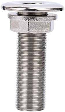 Amarine-made Straight Thru-Hull Valve Fitting Fully Threaded Stainless Steel 316 Boat Thru Hull for 3/8-Inc…