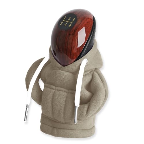 Lohca Felpa per Cambio Auto, Copertura per Cambio Auto, La Copertura Universale per la Leva Del Cambio Dell'auto, Car Gear Shift Knob Cover Hoodie, Grigio
