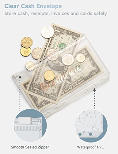 A6 Budget Binder With 10 Zipper Envelopes, Pu Leather Money Binder Organizer For Cash Envelope Binder For Budgeting, Savings Binder With Budget Sheets & Stickers, Budget Organizer For Cash #TOP4