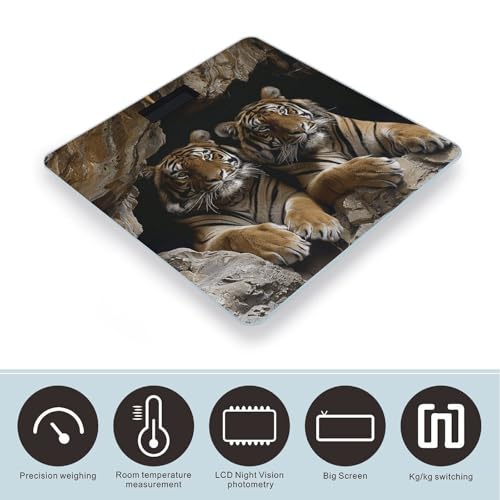 Báscula digital Tiger in Cave de vidrio templado miniatura 3