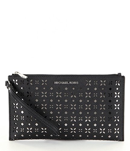 Jet Set Womens MK Floral Perforated Large Zip Travel Clutch