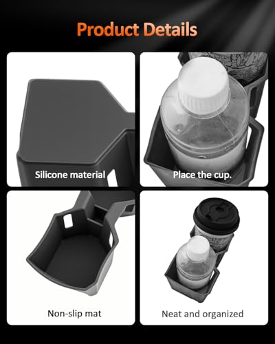 Image of for 2025 2026 Toyota 4Runner Center Console Cup Holder Organizer Insert - 4 Runner TPE Non-Slip Silicone Rubber Accessories