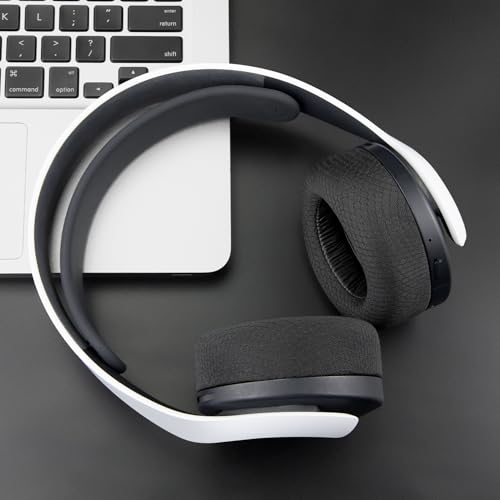SOULWIT Mesh Stoff Ersatzpolster Ersatz Ohrpolster für Sony PlayStation 5 Pulse PS5 3D Wireless Headset, Polster mit Geräuschisolationsschaum