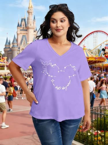 Image of NANYUAYA Plus Size Magic Shirts for Women Castle Kingdom Graphic Magical T Shirt Cute Holiday Princess Tee Vacation Tops