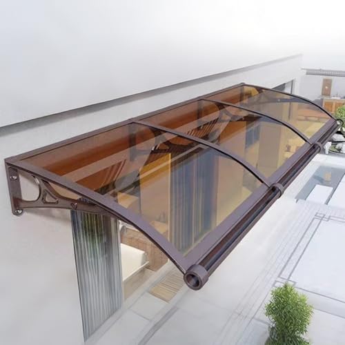 Auvent de porte polycarbonate marron clair au design élégant - 2