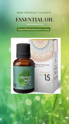 Image of Heilen Biopharm Food Grade Edible Peppermint Essential Oil - 30 mL Bottle Pack of 1, For Skin & Hair Care, Insect Repellent, Aromatheraphy (Mentha Piperita)