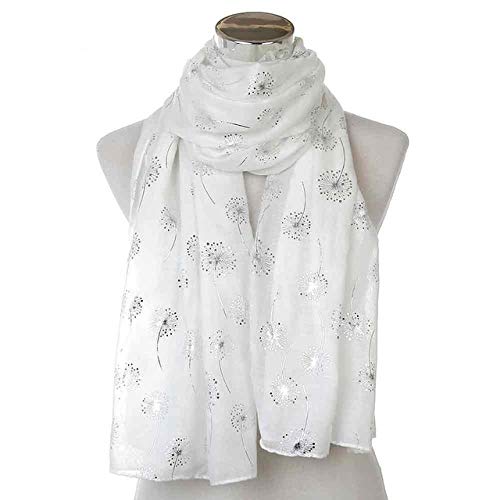 Foulard pissenlit argenté de qualité supérieure aux reflets bronze