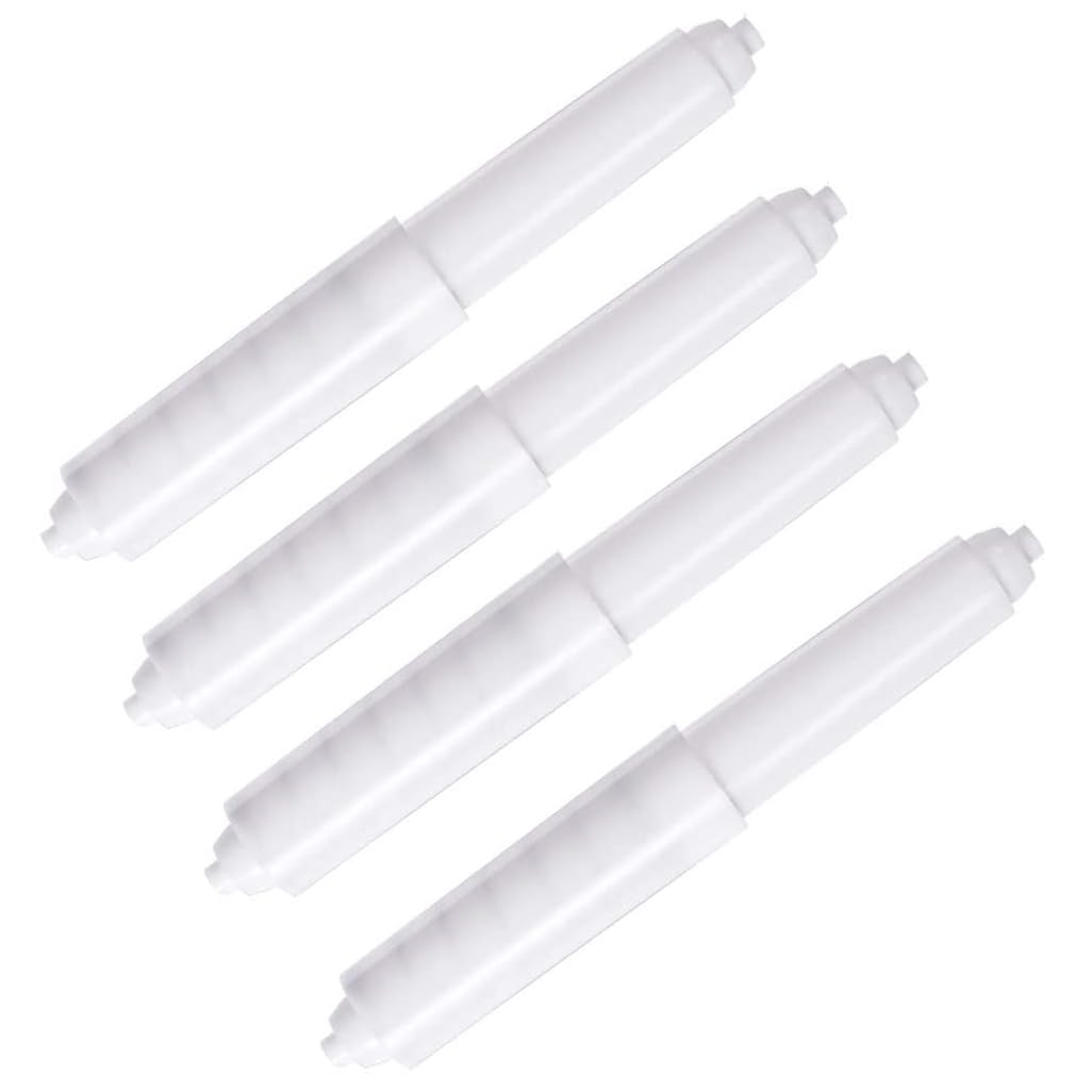 Toilet Paper Holder，4 PCS Toilet Roll Holder Plastic Toilet Tissue Roll Holder Plastic Toilet Tissue Roll Holder Insert in bathroom Toilet Replacement Roller Spring Loaded
