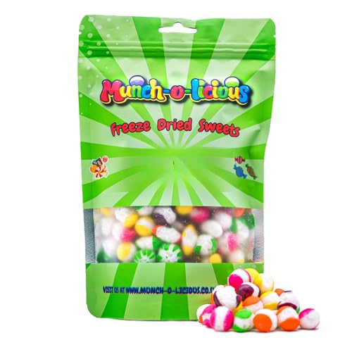 Munch-o-licious Gefriergetrocknete Süßigkeiten - Freeze Dried Candy 100g - Crazy Sour Crunch - Handgefertigt in UK - Abenteuerliche Naschkatzen Begeisterung-TikTok Hit Gefriergetrocknete Süssigkeiten