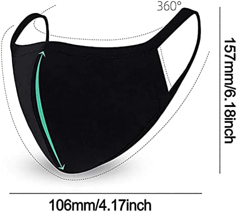 3 Pack/8 Pack Black Cotton Face Mask, 2-Layer/3-Layer Face Masks Washable,Reusable Face Mask,Breathable Comfy Fashion Cloth Face Masks For Man and Woman