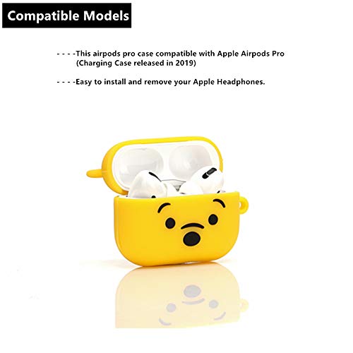 Zahius Airpods Pro Silicone Case Funny Cover Compatible For Apple Airpods Pro[3D Cartoon Pattern][Designed For Kids Girl And Boys][Honey Winnie Pooh] #TOP1