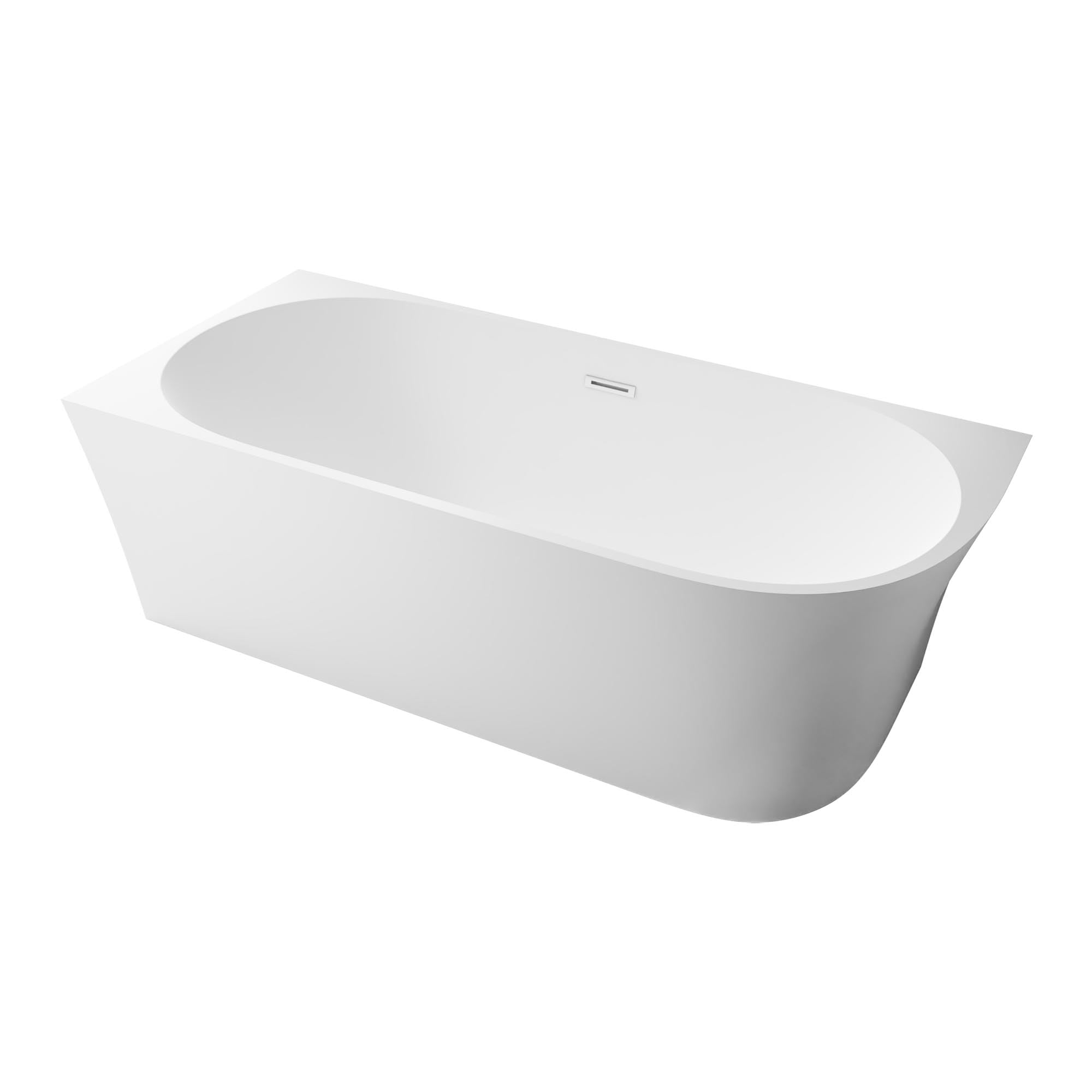 Vasca da bagno freestanding NOVA CORNER - bianco - installazione a sinistra - 170 x 78 cm - Senza rubinetteria, Sistema drenaggio:Senza sistema di drennaggio, Bianco opaco